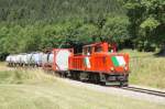 Am 08.07.2010 fuhr die VL12 mit dem Zug 79872 nach Unzmarkt hier bei Wallersbach.