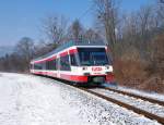 ET 22 164 der Lilo war ebenfalls aufd der belbacherbahn anzutreffen.
Am 23.02.2011 ist er as R8762 unterwegs nach Peggau-Deutschfeistritz aufgenommen in Waldstein.