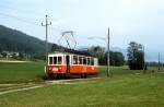 Im August 1987 ist ET 26 107 (ex Rheinbahn 118) zwischen Attersee und St. Georgen im Attergau unterwegs