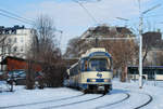 WLB TW 121 + TW 4xx am Weg nach Baden, Siebertgasse, 28.01.2010.