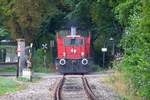 WLB 83 (A-WLC 92 81 2064 403-6) am 01.September 2019 als letztes Fahrzeug des SR 17228 (Waldmühle Lst. - Wien Meidling) auf der Kaltenleutgebener Bahn beim Strecken-Km 3,0.