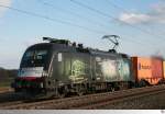 Wiener Lokalbahnen Cargo GmbH ES 64 U2 - 027  Railpower Zero . Aufgenommen kurz hinter Neustadt an der Aisch am 12. März 2015.