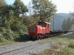IRR,Dienstbahn,Zugsausfahrt aus Koblach mit Lok  Heidi  Richtung Rheinmndung/Bodensee am 15.10.01