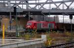 OHE Osthannoversche Eisenbahnen AG 270080 der OHE erreicht am 12.12.09 mit einem Holzzug den Gesundbrunnen. Nach einem kurzen Halt ging es weiter.