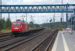 OHE Osthannoversche Eisenbahnen AG 145-CL 015 (OHE) mit einem Containerzug am 25.07.2010 durch Buchholz(Nordheide)