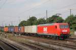 OHE Osthannoversche Eisenbahnen AG Eine �berraschung am fr�hen Morgen in Magdeburg Hbf. 145 093-1 (145-CL 015) der OHE mit einem Containerzug. Die Fahrt ging in Richtung Magdeburg-Neustadt. Fotografiert am 29.07.2010. 