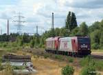 OHE Osthannoversche Eisenbahnen AG 185 534-5 und 223 103-3 alias 270082 beide von der OHE rollen als Lz am 24.07.10 durch Hamburg-Unterelbe Richtung Rbf Maschen.