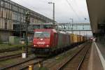 186 133 der OHE mit einem Containerzug am 01.09.2010 in ...