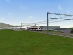 In der N�he von Zug : Kreuzung zwischen ein ICN ...