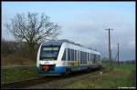 ostseelandverkehr-gmbh-ola OLA VT 701 am 28.11.09 zwischen Putbus und Lauterbach auf R�gen. Ab dem Fahrplanwechsel wird hier die Press mit einem Regioshuttel verkehren.