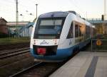 Ostseelandverkehr GmbH (OLA) Nach dem alle Reisende,am 05.August 2009,in Bergen/R�gen,ausgestiegen waren,fuhr der OLA-Triebwagen 701 nach Mukran in die dortige Einsatzstelle zum Tanken.