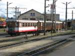 Wagen der Mariazellerbahn in St.P�lten Alpenbahnhof.  ...
