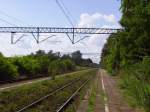 Der 1 Bahnsteig vom Bahnhof Toszek. (August 2008)