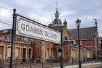 Gdańsk Główny – bis 1945 Danzig Hauptbahnhof – wurde von 1896 bis 1900 im Stil der Neurenaissance erbaut, 1945 jedoch in Brand gesetzt und zerstört.
