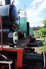 Die unterschiedlichen  Nasen  von drei Dampflokomotiven im Eisenbahnmuseum Warschau (August 2011)