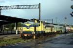 Im Bahnhof Jelenia Gora steht am 29.8.2010 die blau gelbe SM 42-499.