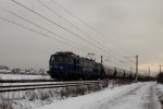 E-loks ET22-632 das PKP Cargo mit dem Guterzug in Tichau(Oberschlesien)am 09.01.2013.