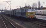 Am 18.4.1992 war die Elektrolok Reihe ET 22 der PKP noch im hochwertigen  Schnellzugverkehr eingesetzt.