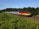 Die 370 005 mit einem Berlin Warschau Express am 21.07.2012 unterwegs bei Slubice.