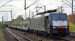 DB Cargo Deutschland AG mit der polnischen MRCE Dispo  ES 64 F4-459 [NVR-Number: 91 51 5170 033-2 PL-DISPO] uund PKW-Transportzug (leer) Richtung Frankfurt/Oder am 09.10.18 Bf.