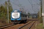 EN57 3001 bei Katowice-Podlesie mit einer RB nach Wisła (12.10.2012)