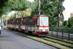 GDAŃSK (Woiwodschaft Pommern), 19.06.2007, Straßenbahn-Linie 6 zwischen den Stationen Derdowskiego und Tetmajera in Richtung Zentrum