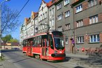 Oberschlesisches Straßenbahnnetz: Tw 659 in Bytom, Stadtteil Bobrek, 26.04.2016.