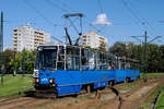 105Na - Tandem 278 + 279 am Rondo Piastowskie auf der Fahrt nach Mistrzejovice.