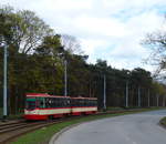 Konstal 105Na bei der Ankunft in Brzeźno.