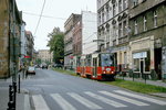 Am 24.06.2013 ist der Konstal 105Na 791 der Straßenbahn Katowice/Kattowitz in der Innenstadt von Bytom/Beuthen unterwegs