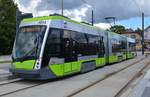 20.07.2016, Olsztyn (Allenstein), Endhaltestelle Kanta. Solaris Tramino S111O #3014 wartet auf Abfahrt.