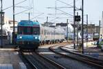 FARO (Distrikt Faro), 07.02.2022, Zug Nr. 0458 als Regionalzug nach Faro bei der Einfahrt in den Endbahnhof Faro