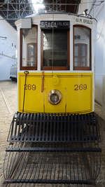 Wagen No.269 wurde 1930 in den Werkstätten von Companhia Carris de Ferro do Porto gebaut und war bis in die 90er Jahre des letzten Jahrhundert im Einsatz. (Museu do Carro Eléctrico Porto, Januar 2017)