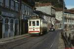 Im April 1984 ist der 1926 von Brill/Philadelphia gebaute Tw 277 am Duoroufer unterwegs nach Matosinhos.