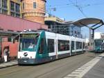 potsdam Stra�enbahnlinie 91 nach Bahnhof Pirschheide am Hauptbahnhof.(18.4.2010) 