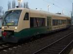 PRESS Eisenbahn-Bau- und Betriebsgesellschaft Pressnitztalbahn mbH Zum Fahrplanwechsel ist er dann jeden Tag in Bergen/R�gen zusehen.Am Morgen vom 05.Dezember 2009 ging der PRESS-Triebwagen VT650 032 auf Sonderfahrt.