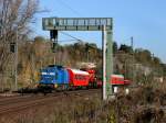 Die 204 012 am 17.10.2011 mit einem Hilfszug unterwegs ...