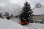 99 4511 beim verlassen des Bahnhofs Schmalzgrube in Richtung Steinbach. ...
