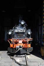 Presnitztalbahn 99 542 am 17.04.2010 im Lokschuppen J�hstadt.