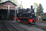 Presnitztalbahn Grosses Pfingstdampfspektakel auf der Pre�nitztalbahn.Es waren 6 Dampfloks im Einsatz.Hier 99 4511 beim Wassernehmen in J�hstadt.23.05.10.