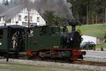 Presnitztalbahn 99 7528 wartet in Schl�ssel auf dem Abfahrtsbefehl. (29.04.2010)