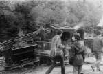 Presnitztalbahn Fans beobachten die Bekohlung in Wolkenstein 1977