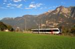 rabe-520-stadler-gtw 520 xxx mit R 7965 vor Sargans (07.10.2009)
