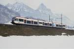 rabe-520-stadler-gtw RABe 520 008-4 am 16.2.10 in Steinen. Leider kam mit der Zeit immer mehr Nebel auf, sodass die Mythen bald nicht mehr erkennbar waren.