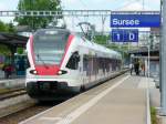 rabe-523-flirt SBB - Regio nach Luzern Triebzug RABe 523 001-6 in Sursee am 04.06.2010