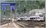 F�nf mal RABe 524 Flirt TILO in Bellinzona. (27.05.2010)  ...