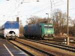 W�hrend ein Leerkohlezug, gezogen von einer 155er, durch Ruhland rauscht, ...