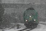 Rail4Chem Eisenbahnverkehrsgesellschaft mbH Ja wo ist sie nur? 185 550 der Rail4Chem am 1.2.10 mit Getreide in D�sseldorf-Rath