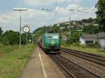 Rail4Chem Eisenbahnverkehrsgesellschaft mbH Rail4Chem 185 541-0 mit einem G�terzug in Vallendar/Rhein.26.6.2010