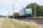 Rail4Chem Eisenbahnverkehrsgesellschaft mbH 185 550-1 der Rail4Chem mit einem GZ in Richtung Stendal. 29.07.2010